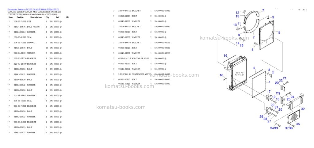Komatsu pc220-7-aa s/n 60001-up Parts catalog cover Page 8 Komatsu pc220-7-aa s/n 60001-up Parts catalog cover Page 8