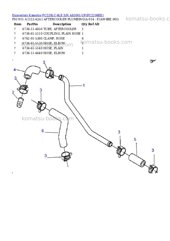 Komatsu pc220lc-6le s/n a83001-up Parts catalog cover Page 7 Komatsu pc220lc-6le s/n a83001-up Parts catalog cover Page 7
