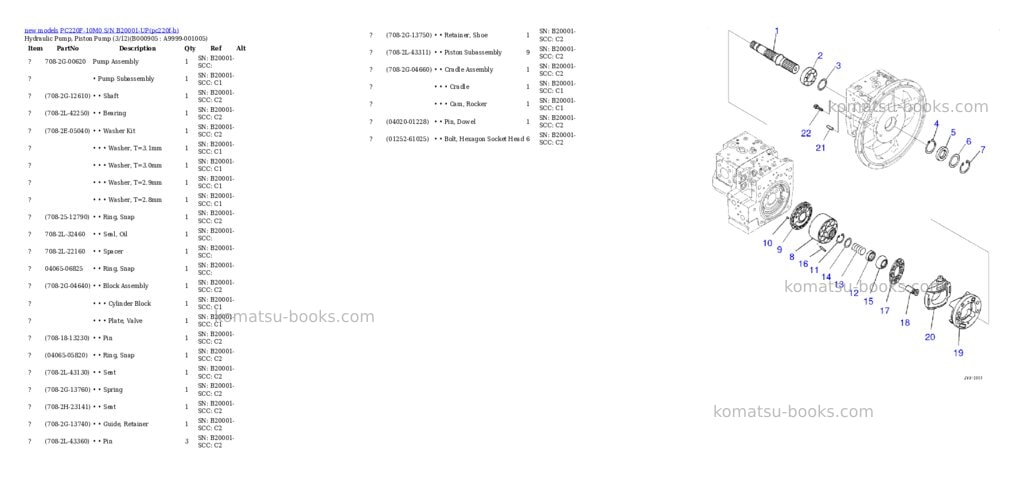 Komatsu PC220F-10M0 S/N B20001-UP Parts catalog cover Page 8