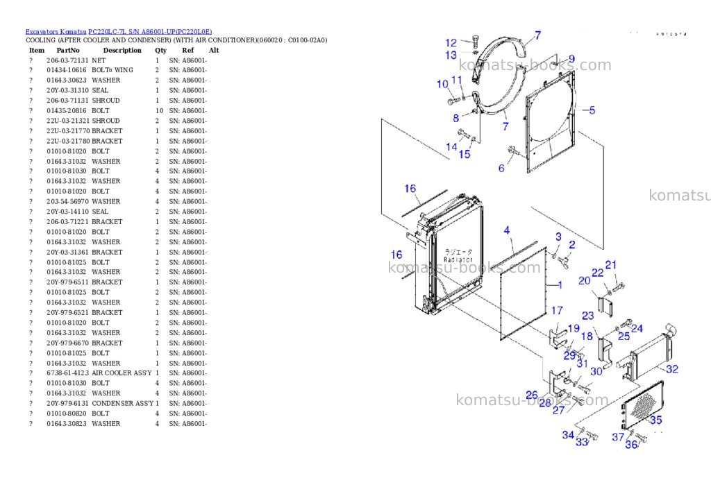 Komatsu pc220lc-7l s/n a86001-up Parts catalog cover Page 10 Komatsu pc220lc-7l s/n a86001-up Parts catalog cover Page 10