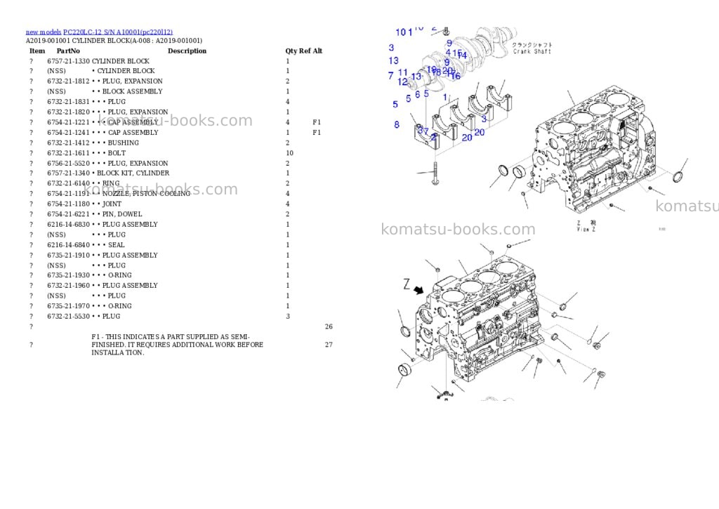 Komatsu PC220LC-12 S/N A10001 Parts catalog cover Page 4 Komatsu PC220LC-12 S/N A10001 Parts catalog cover Page 4
