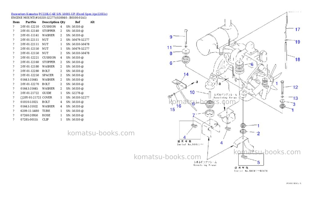 Komatsu pc220lc-6z s/n 50001-up excel spec. Parts catalog cover Page 3