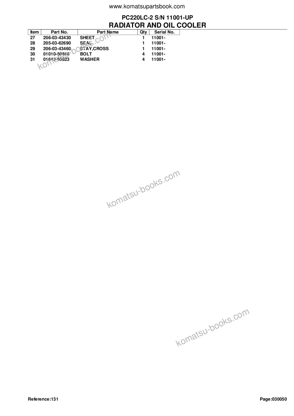 Komatsu pc220lc-2 s/n 11001-up Parts catalog cover Page 10 Komatsu pc220lc-2 s/n 11001-up Parts catalog cover Page 10