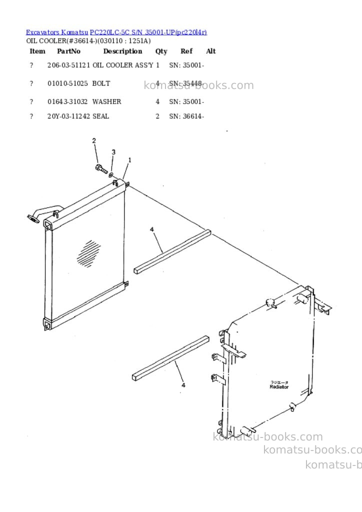 Komatsu pc220lc-5c s/n 35001-up Parts catalog cover Page 6 Komatsu pc220lc-5c s/n 35001-up Parts catalog cover Page 6