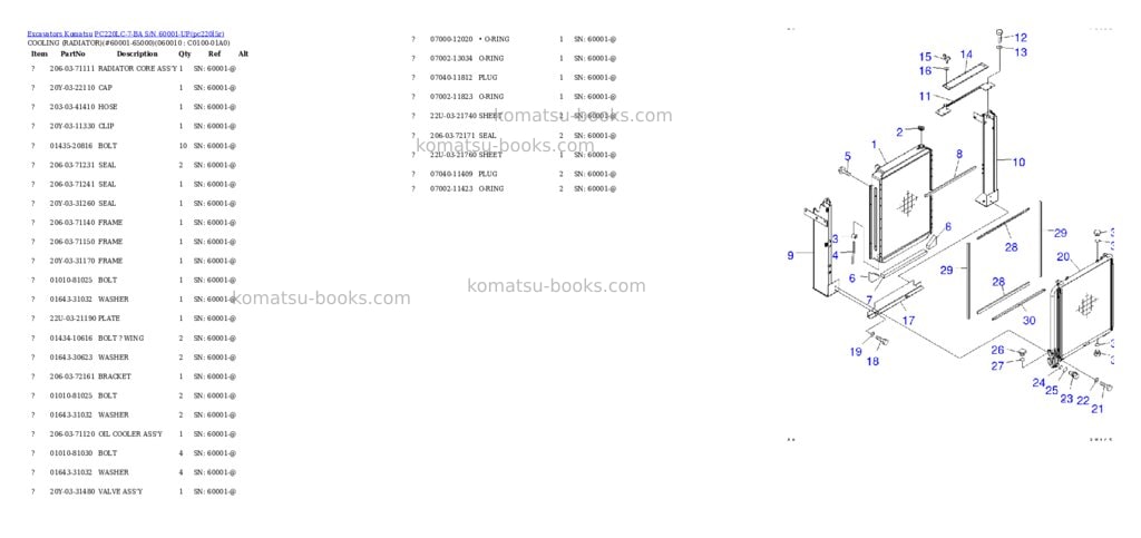 Komatsu pc220lc-7-ba s/n 60001-up Parts catalog cover Page 3 Komatsu pc220lc-7-ba s/n 60001-up Parts catalog cover Page 3