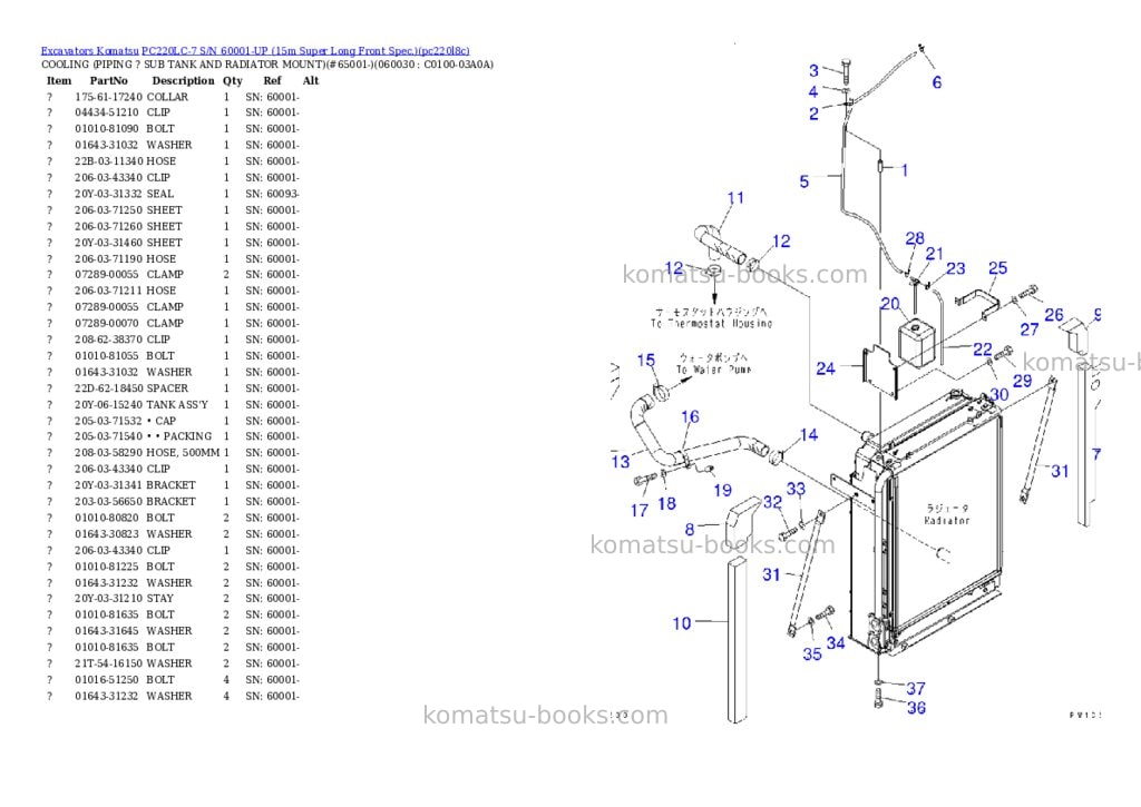 Komatsu pc220lc-7 s/n 60001-up 15m super long front spec. Parts catalog cover Page 8 Komatsu pc220lc-7 s/n 60001-up 15m super long front spec. Parts catalog cover Page 8
