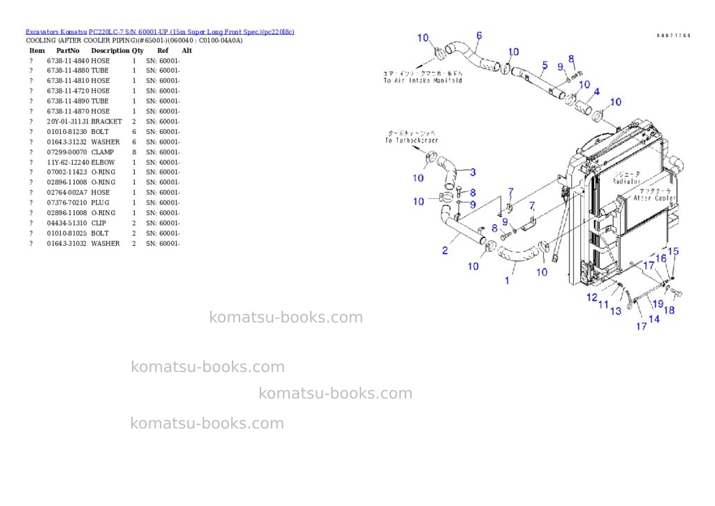 Komatsu pc220lc-7 s/n 60001-up 15m super long front spec. Parts catalog cover Page 9 Komatsu pc220lc-7 s/n 60001-up 15m super long front spec. Parts catalog cover Page 9