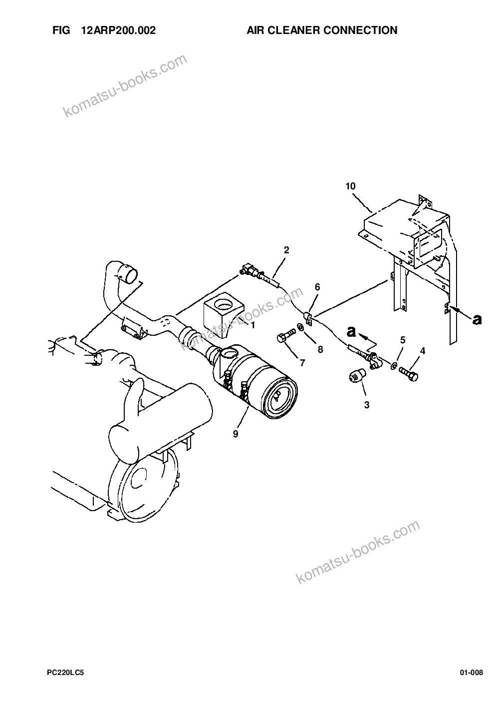 Komatsu pc220lc-5 s/n a70001-up Parts catalog cover Page 10 Komatsu pc220lc-5 s/n a70001-up Parts catalog cover Page 10