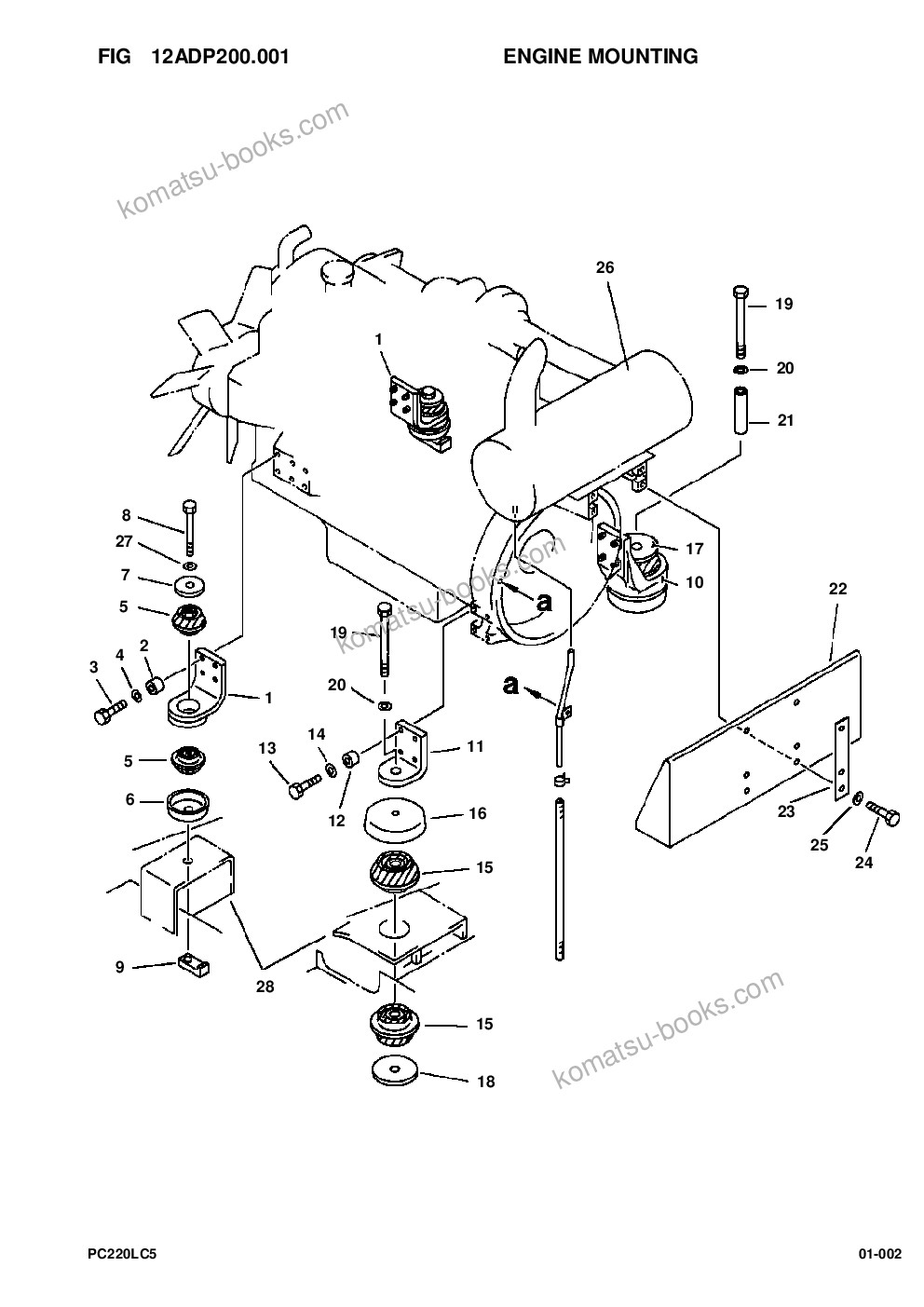 Komatsu pc220lc-5 s/n a70001-up Parts catalog cover Page 4 Komatsu pc220lc-5 s/n a70001-up Parts catalog cover Page 4