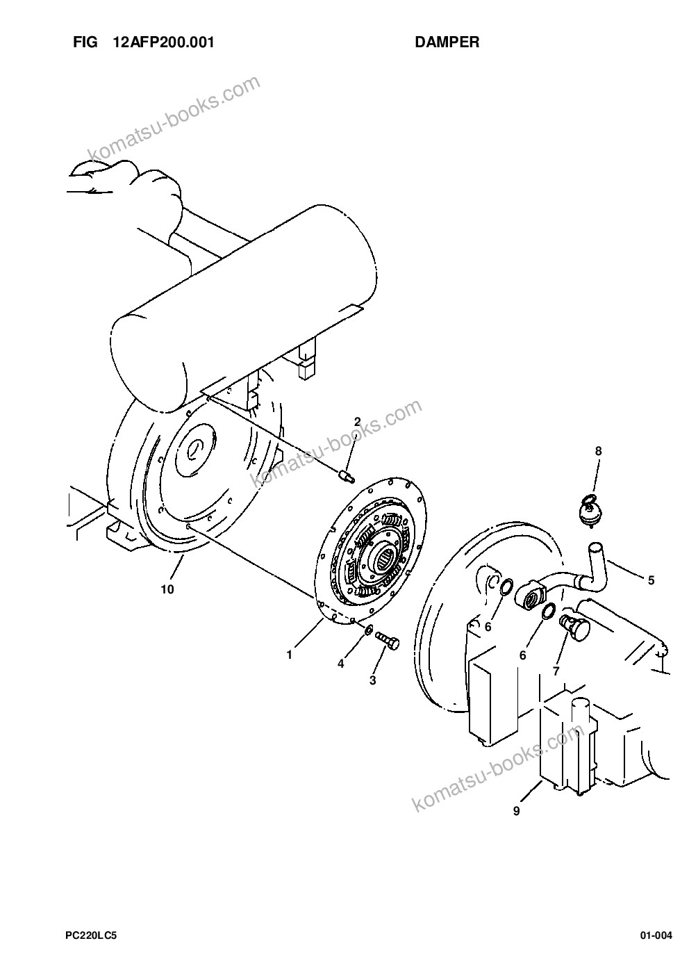 Komatsu pc220lc-5 s/n a70001-up Parts catalog cover Page 6 Komatsu pc220lc-5 s/n a70001-up Parts catalog cover Page 6