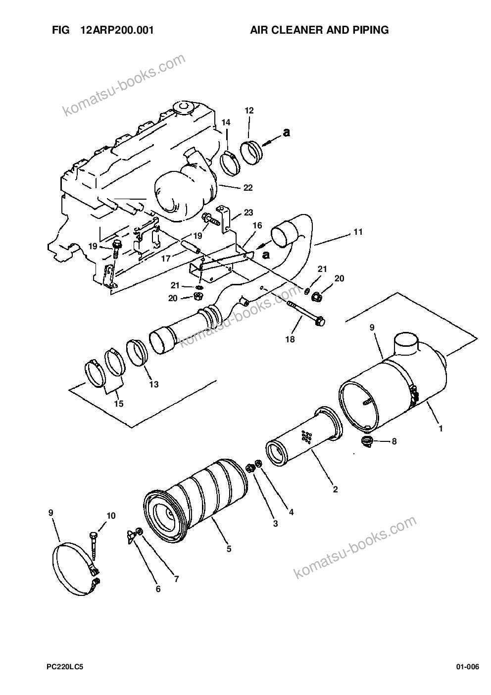 Komatsu pc220lc-5 s/n a70001-up Parts catalog cover Page 8 Komatsu pc220lc-5 s/n a70001-up Parts catalog cover Page 8