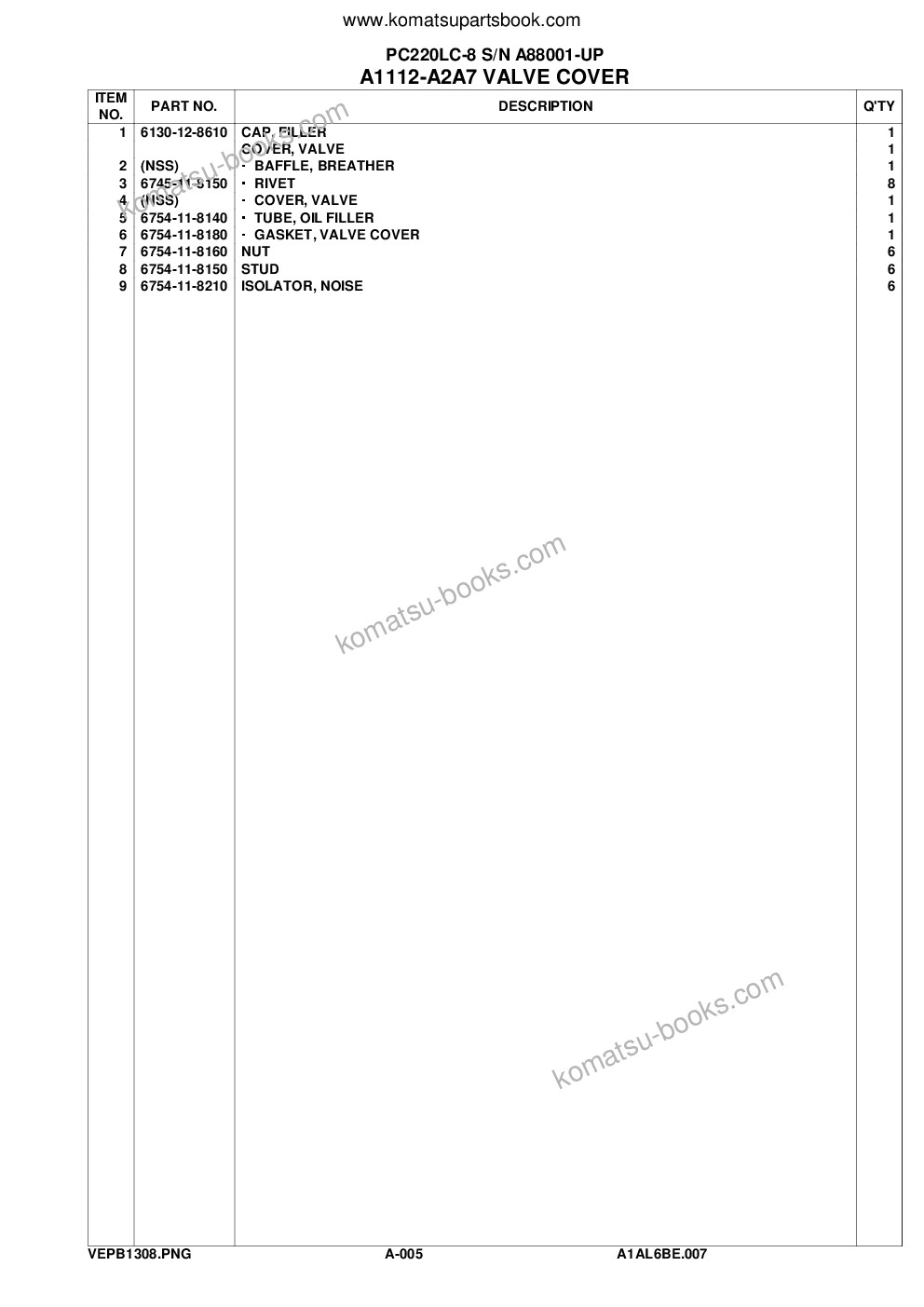 Komatsu pc220lc-8 s/n a88001-up Parts catalog cover Page 8 Komatsu pc220lc-8 s/n a88001-up Parts catalog cover Page 8