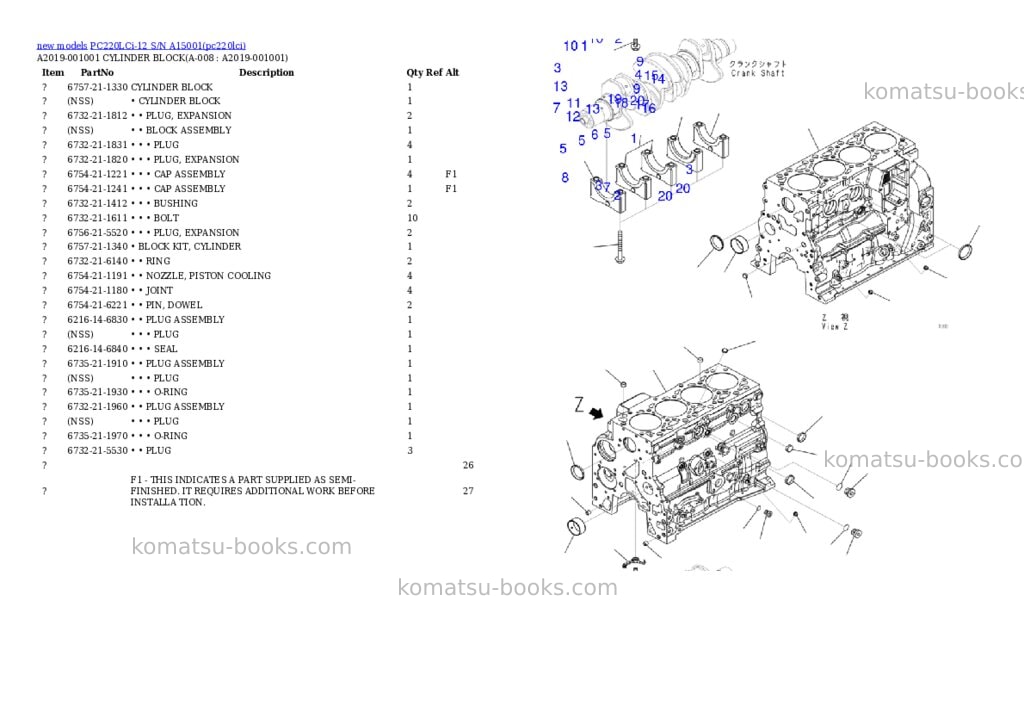 Komatsu PC220LCi-12 S/N A15001 Parts catalog cover Page 4 Komatsu PC220LCi-12 S/N A15001 Parts catalog cover Page 4