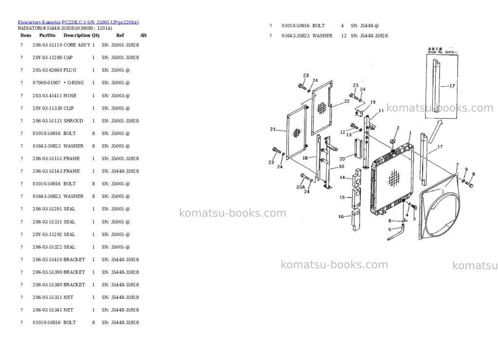 Komatsu pc220lc-5 s/n 35001-up Parts catalog cover Page 7 Komatsu pc220lc-5 s/n 35001-up Parts catalog cover Page 7