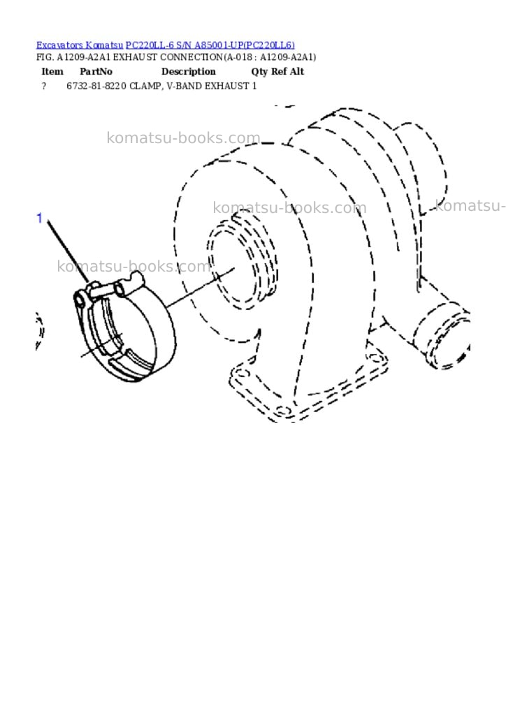 Komatsu pc220ll-6 s/n a85001-up Parts catalog cover Page 2