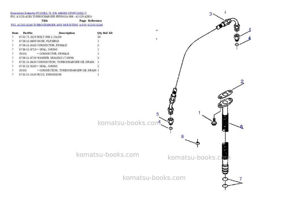 Komatsu pc220ll-7l s/n a86001-up Parts catalog cover Page 4 Komatsu pc220ll-7l s/n a86001-up Parts catalog cover Page 4