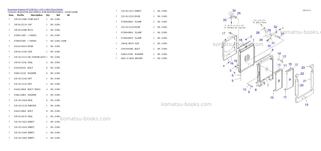 Komatsu pc228uslc-1 s/n 11001-up Parts catalog cover Page 10 Komatsu pc228uslc-1 s/n 11001-up Parts catalog cover Page 10