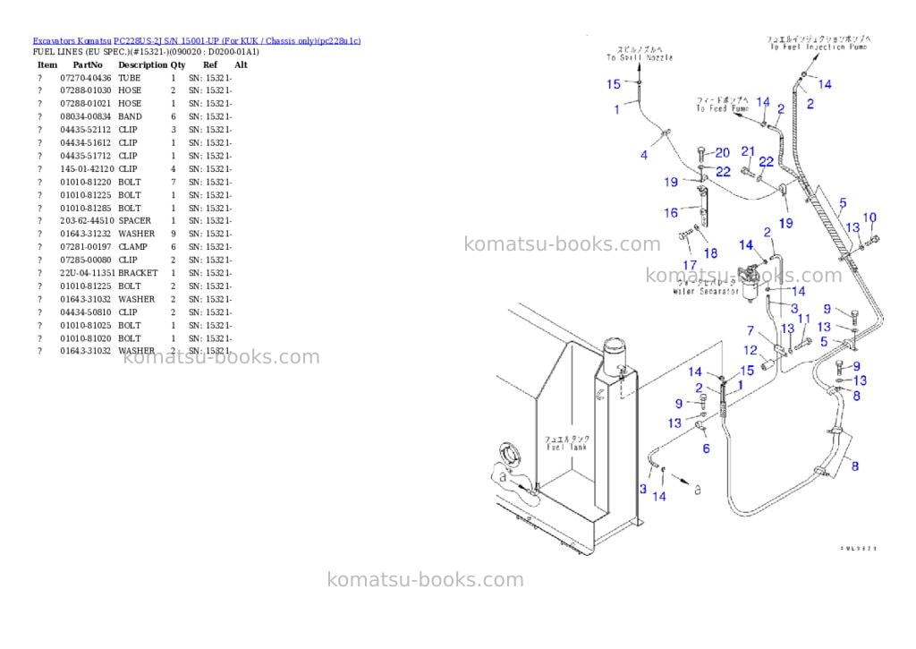Komatsu pc228us-2j s/n 15001-up for kuk / chassis only Parts catalog cover Page 10 Komatsu pc228us-2j s/n 15001-up for kuk / chassis only Parts catalog cover Page 10