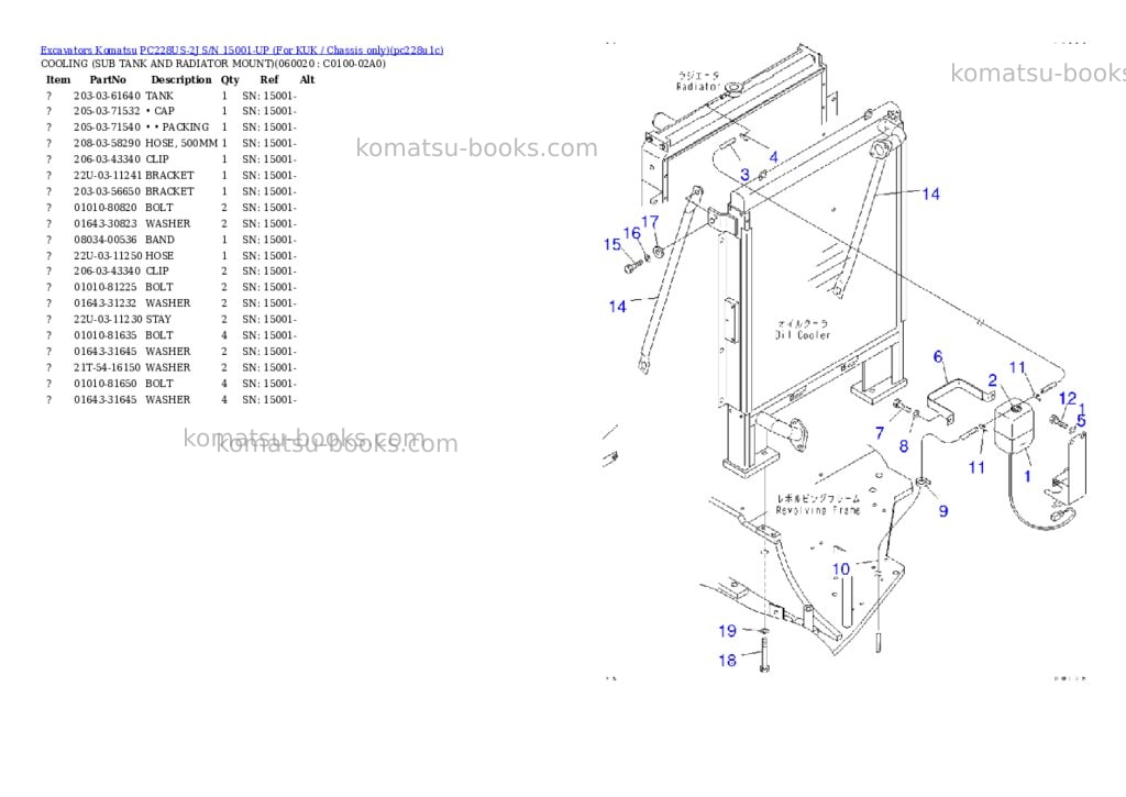 Komatsu pc228us-2j s/n 15001-up for kuk / chassis only Parts catalog cover Page 7 Komatsu pc228us-2j s/n 15001-up for kuk / chassis only Parts catalog cover Page 7