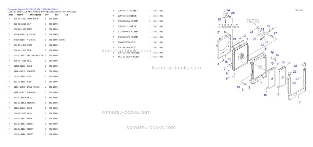 Komatsu pc228us-1 s/n 11001-up Parts catalog cover Page 8 Komatsu pc228us-1 s/n 11001-up Parts catalog cover Page 8