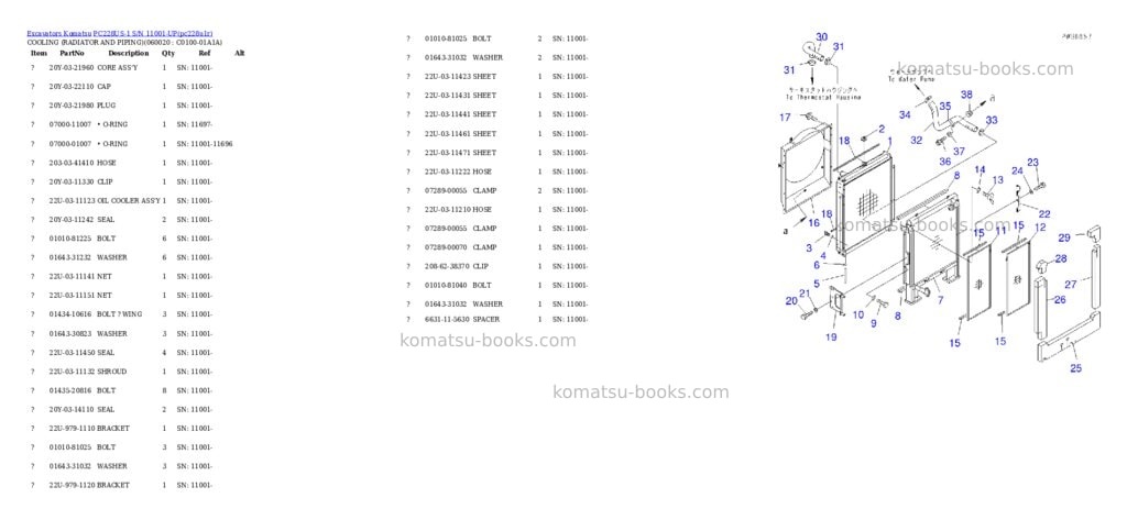 Komatsu pc228us-1 s/n 11001-up Parts catalog cover Page 9 Komatsu pc228us-1 s/n 11001-up Parts catalog cover Page 9