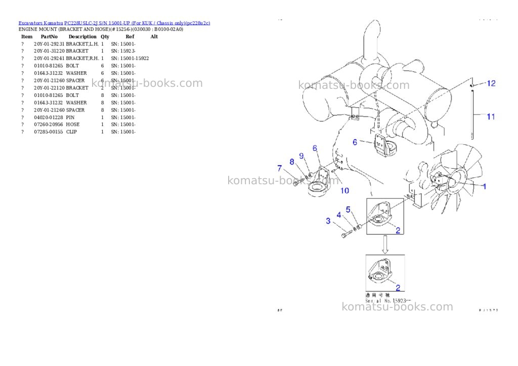 Komatsu pc228uslc-2j s/n 15001-up for kuk / chassis only Parts catalog cover Page 2 Komatsu pc228uslc-2j s/n 15001-up for kuk / chassis only Parts catalog cover Page 2