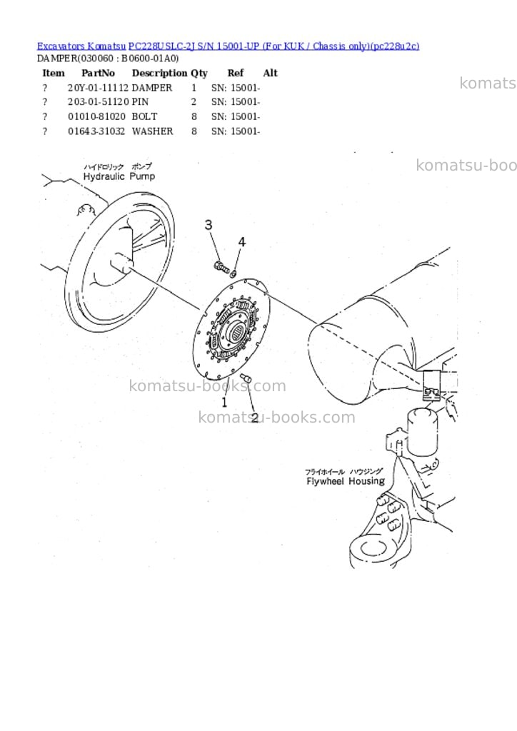 Komatsu pc228uslc-2j s/n 15001-up for kuk / chassis only Parts catalog cover Page 5 Komatsu pc228uslc-2j s/n 15001-up for kuk / chassis only Parts catalog cover Page 5