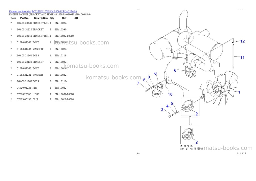 Komatsu pc228uu-1-tn s/n 10001-up Parts catalog cover Page 3 Komatsu pc228uu-1-tn s/n 10001-up Parts catalog cover Page 3