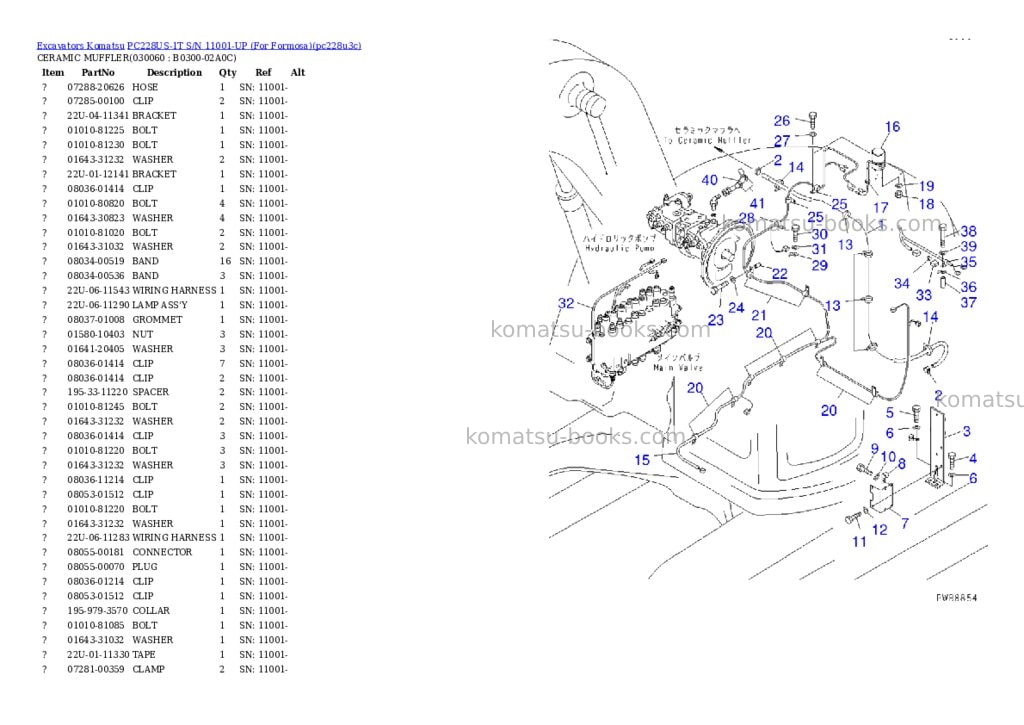 Komatsu pc228us-1t s/n 11001-up for formosa Parts catalog cover Page 5