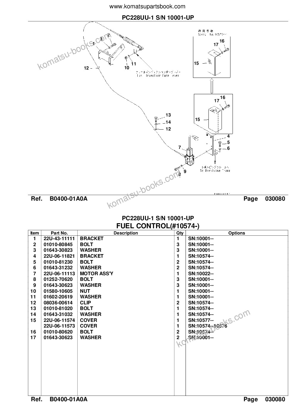 Komatsu pc228uu-1 s/n 10001-up Parts catalog cover Page 10 Komatsu pc228uu-1 s/n 10001-up Parts catalog cover Page 10