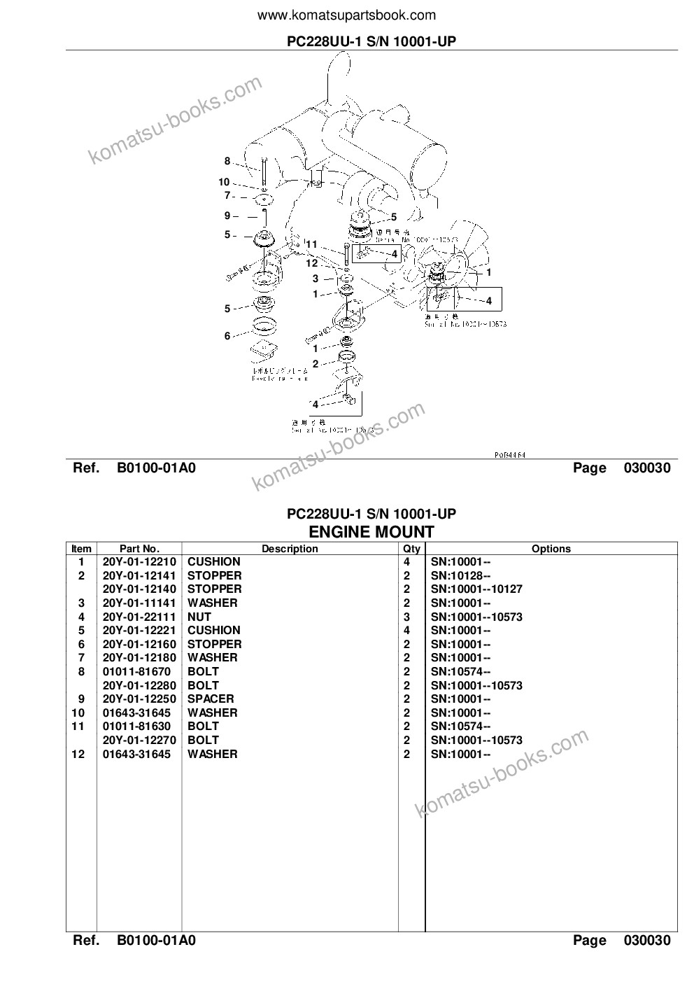 Komatsu pc228uu-1 s/n 10001-up Parts catalog cover Page 5 Komatsu pc228uu-1 s/n 10001-up Parts catalog cover Page 5