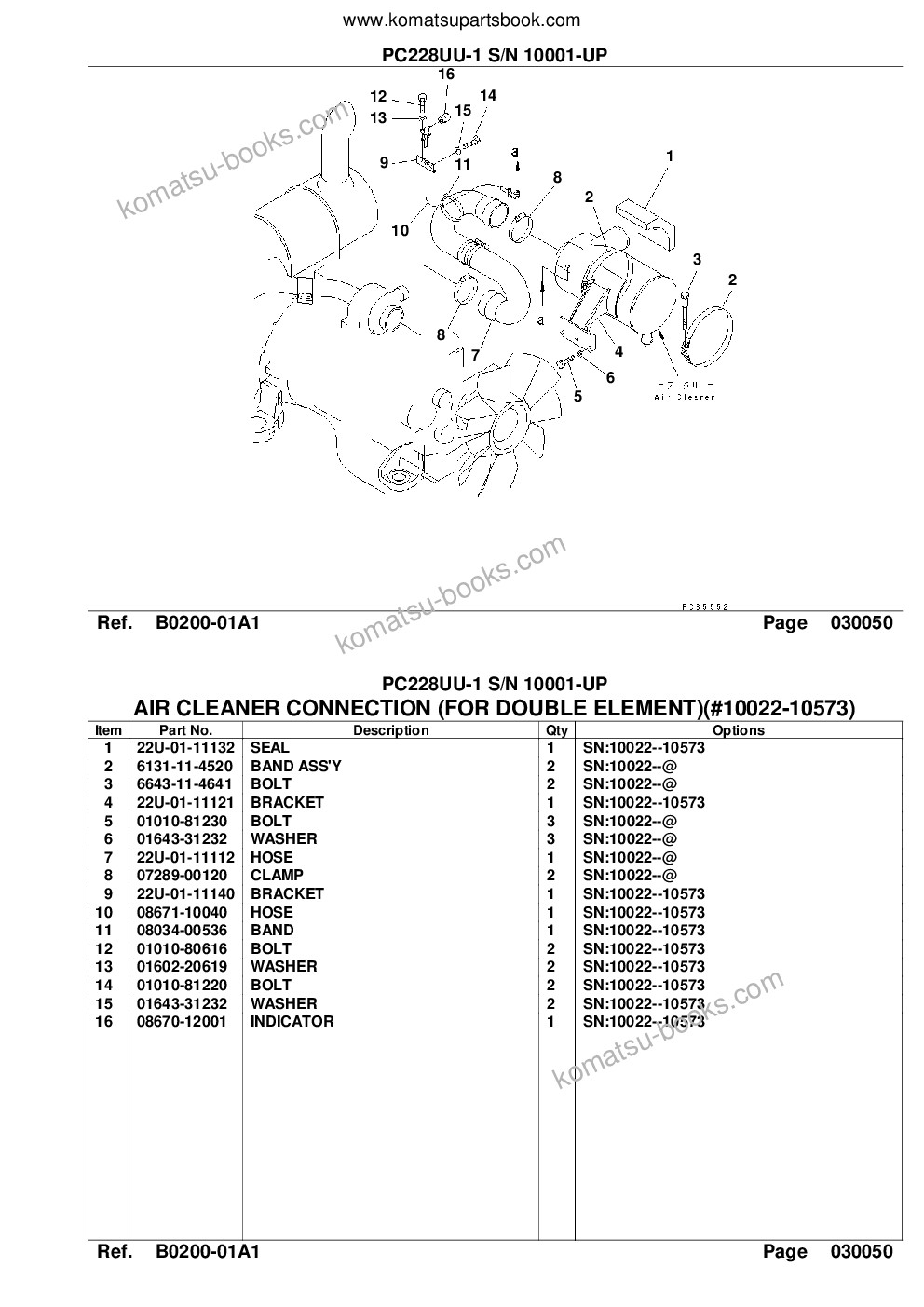 Komatsu pc228uu-1 s/n 10001-up Parts catalog cover Page 7 Komatsu pc228uu-1 s/n 10001-up Parts catalog cover Page 7