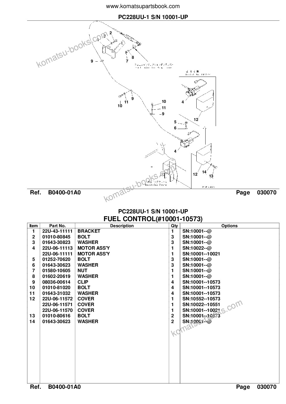 Komatsu pc228uu-1 s/n 10001-up Parts catalog cover Page 9 Komatsu pc228uu-1 s/n 10001-up Parts catalog cover Page 9