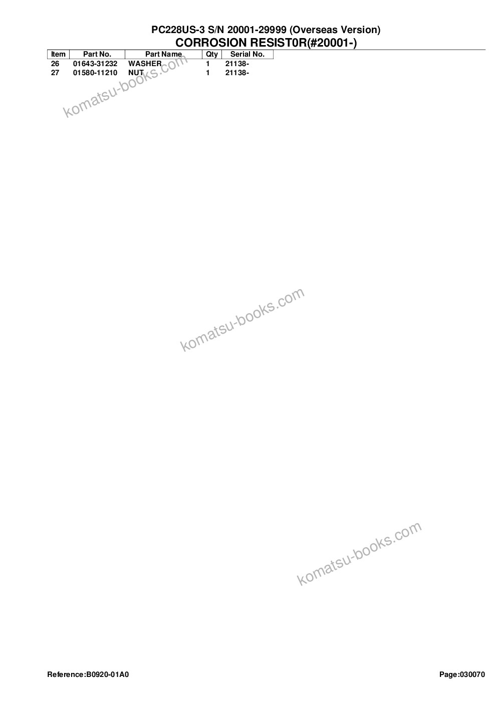Komatsu pc228us-3 s/n 20001-29999 overseas version Parts catalog cover Page 10 Komatsu pc228us-3 s/n 20001-29999 overseas version Parts catalog cover Page 10