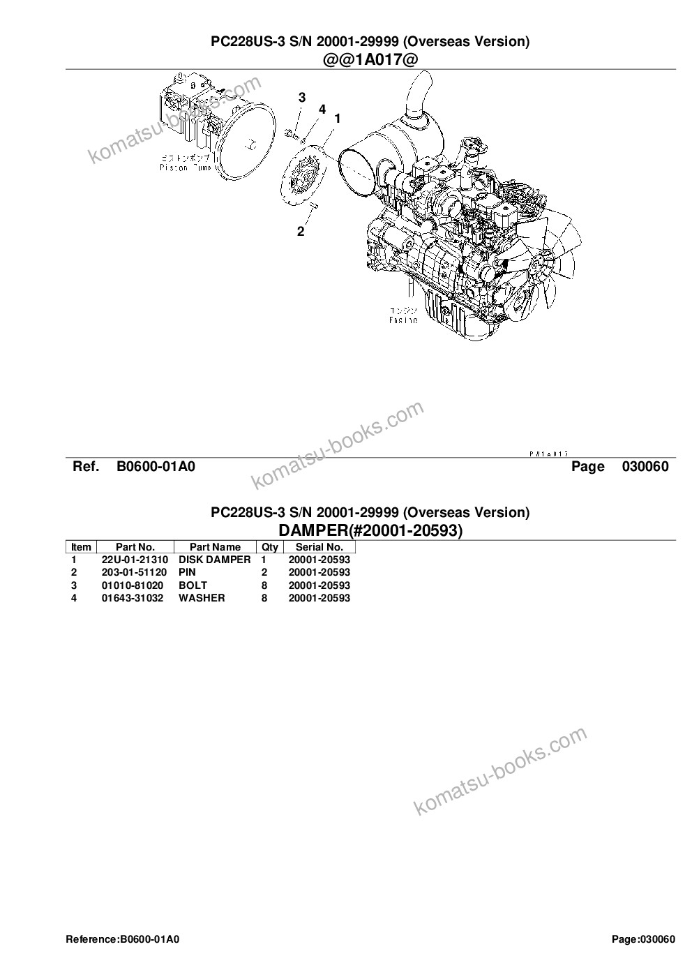 Komatsu pc228us-3 s/n 20001-29999 overseas version Parts catalog cover Page 8 Komatsu pc228us-3 s/n 20001-29999 overseas version Parts catalog cover Page 8