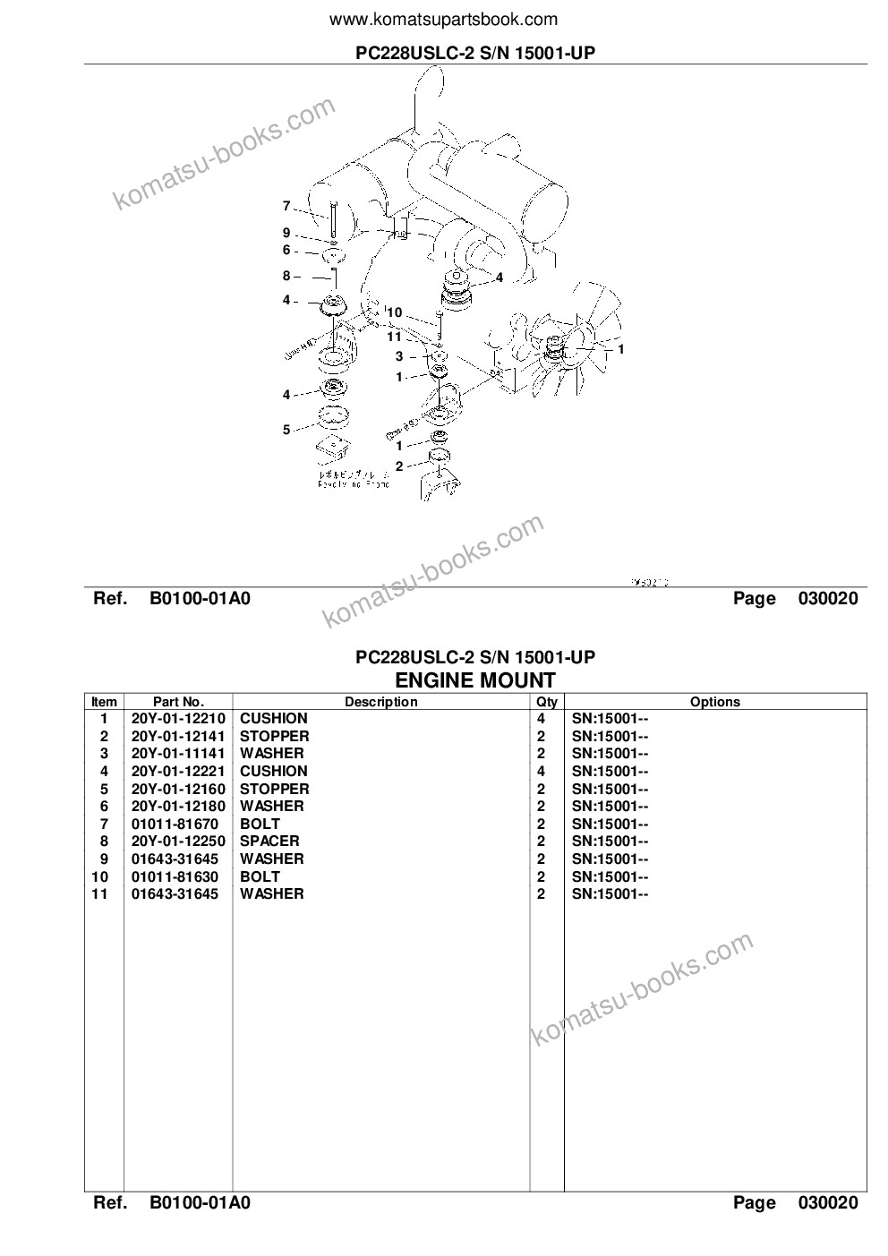 Komatsu pc228uslc-2 s/n 15001-up Parts catalog cover Page 4 Komatsu pc228uslc-2 s/n 15001-up Parts catalog cover Page 4