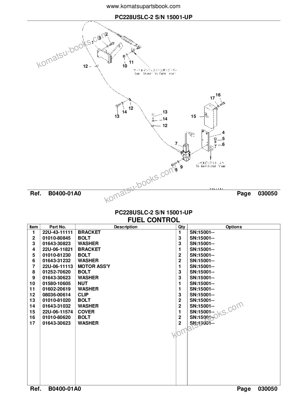 Komatsu pc228uslc-2 s/n 15001-up Parts catalog cover Page 7 Komatsu pc228uslc-2 s/n 15001-up Parts catalog cover Page 7