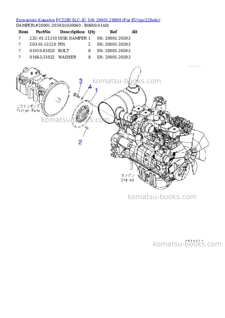 Komatsu pc228uslc-3u s/n 20001-29999 for eu Parts catalog cover Page 5 Komatsu pc228uslc-3u s/n 20001-29999 for eu Parts catalog cover Page 5