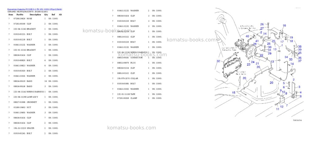 Komatsu pc228us-1-tn s/n 11001-up Parts catalog cover Page 6