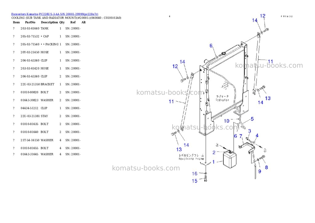 Komatsu pc228us-3-aa s/n 20001-29999 Parts catalog cover Page 9 Komatsu pc228us-3-aa s/n 20001-29999 Parts catalog cover Page 9
