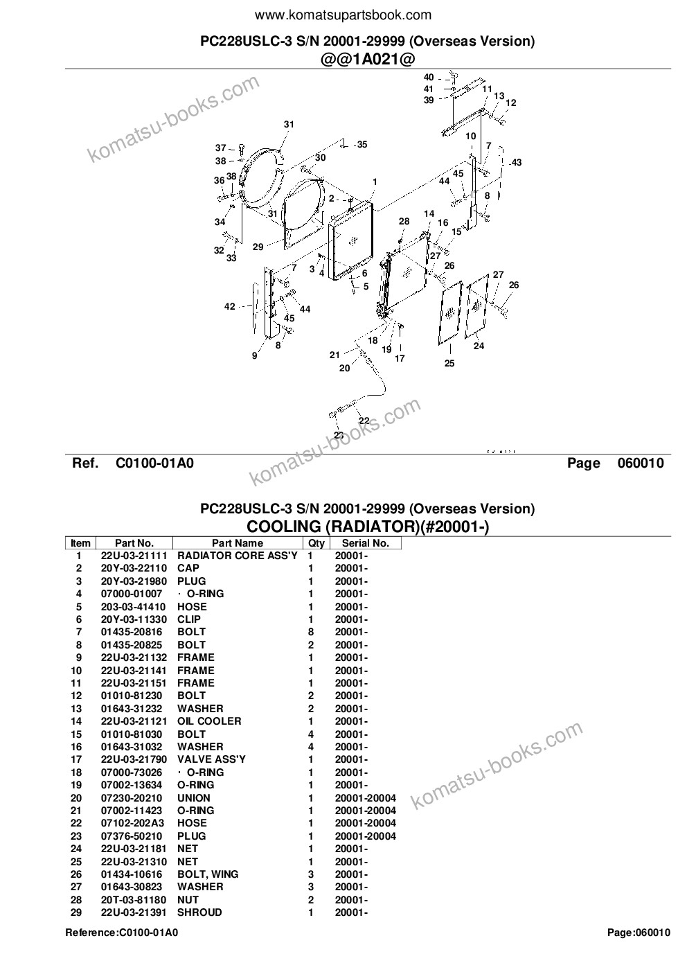 Komatsu pc228uslc-3 s/n 20001-29999 overseas version Parts catalog cover Page 10 Komatsu pc228uslc-3 s/n 20001-29999 overseas version Parts catalog cover Page 10