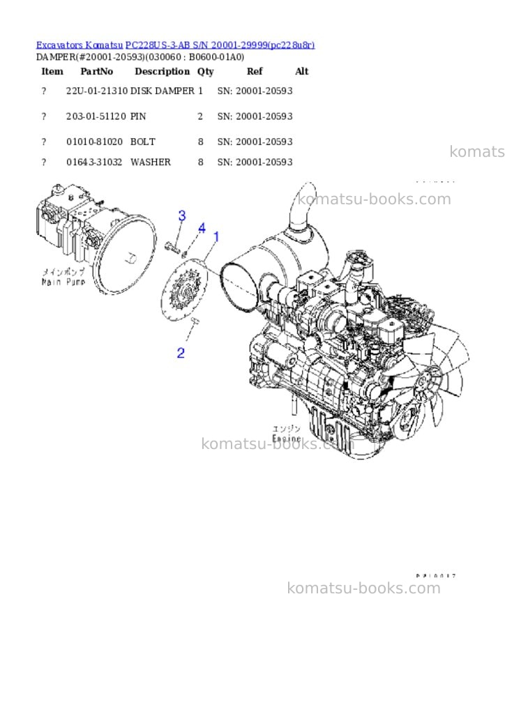 Komatsu pc228us-3-ab s/n 20001-29999 Parts catalog cover Page 5 Komatsu pc228us-3-ab s/n 20001-29999 Parts catalog cover Page 5