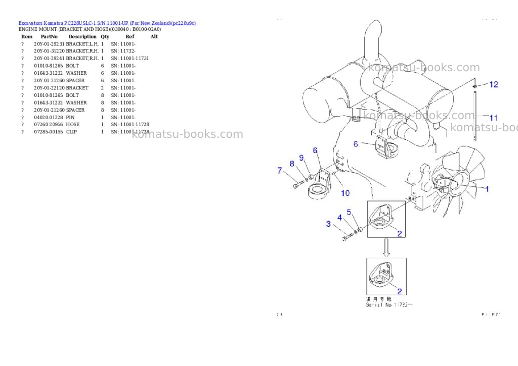 Komatsu PC228USLC-1 S/N 11001-UP (For New Zealand) Parts catalog cover Page 3 Komatsu PC228USLC-1 S/N 11001-UP (For New Zealand) Parts catalog cover Page 3