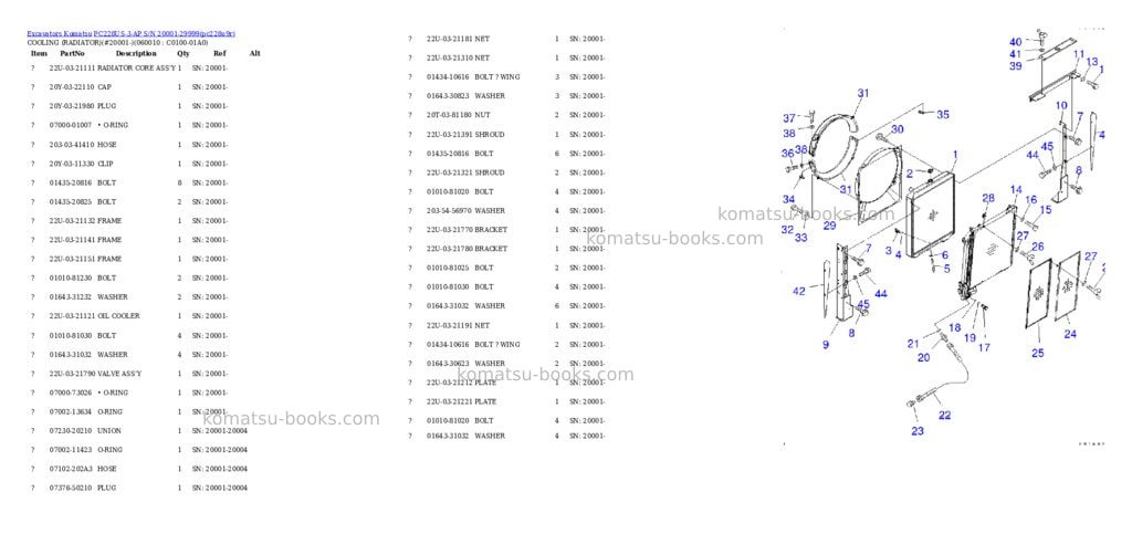 Komatsu pc228us-3-ap s/n 20001-29999 Parts catalog cover Page 6