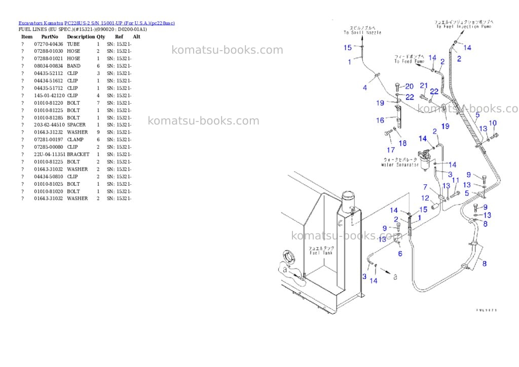 Komatsu PC228US-2 S/N 15001-UP (For U.S.A.) Parts catalog cover Page 9 Komatsu PC228US-2 S/N 15001-UP (For U.S.A.) Parts catalog cover Page 9