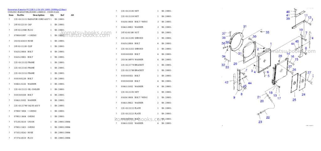 Komatsu pc228us-3-ya s/n 20001-29999 Parts catalog cover Page 6