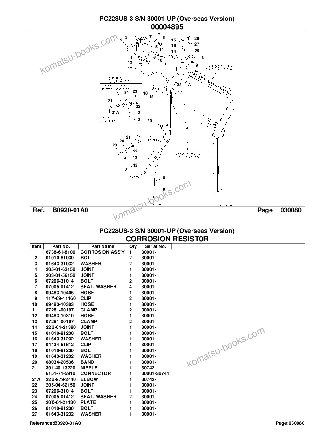 Komatsu pc228us-3 s/n 30001-up overseas version Parts catalog cover Page 10 Komatsu pc228us-3 s/n 30001-up overseas version Parts catalog cover Page 10
