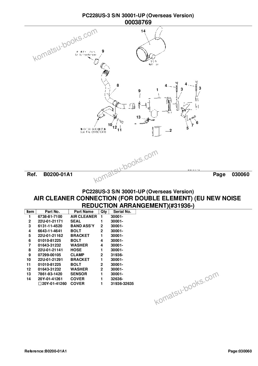 Komatsu pc228us-3 s/n 30001-up overseas version Parts catalog cover Page 8 Komatsu pc228us-3 s/n 30001-up overseas version Parts catalog cover Page 8