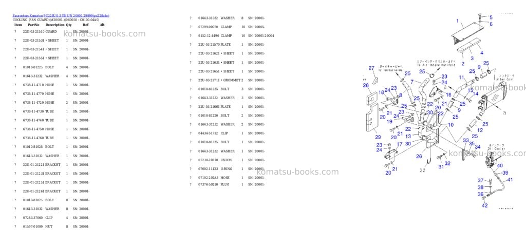 Komatsu pc228us-3-yb s/n 20001-29999 Parts catalog cover Page 10 Komatsu pc228us-3-yb s/n 20001-29999 Parts catalog cover Page 10