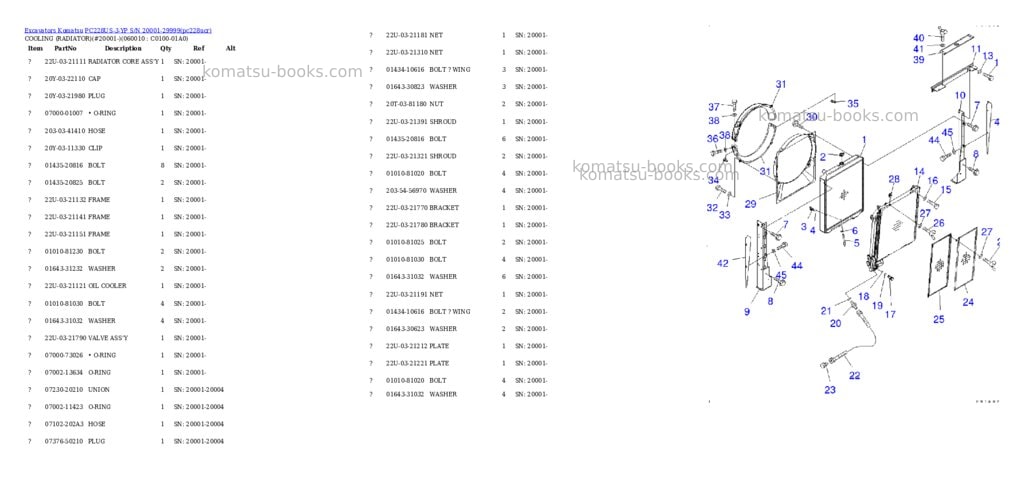 Komatsu pc228us-3-yp s/n 20001-29999 Parts catalog cover Page 6